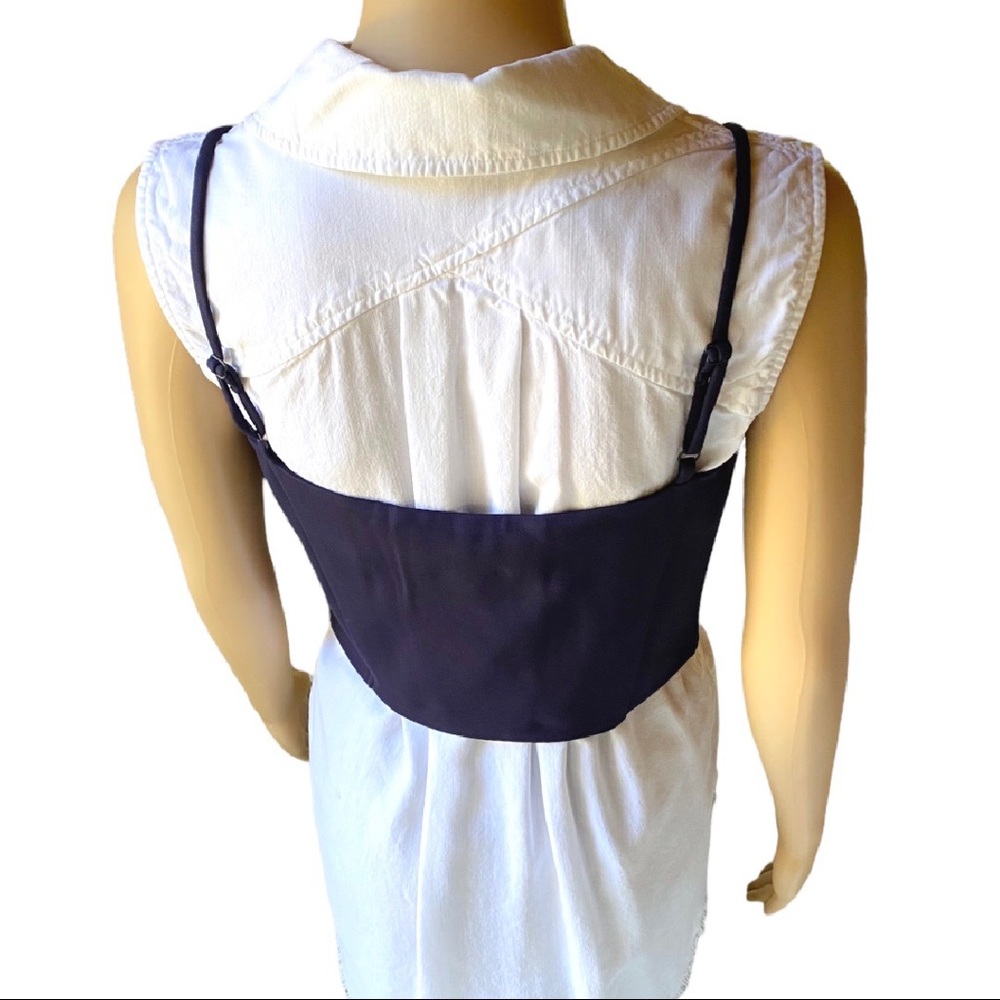 Anthropologie Eva Franco 🆕 | 🎄Cropped Spaghetti Strap Ponte Trench Blouse. - Picture 8 of 12